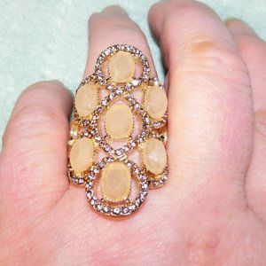 VTG Swarovski Stretch Ring w/Glass Crystals Adjust
